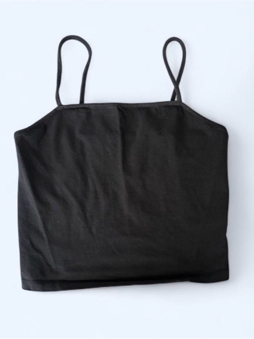 SO Black Spaghetti Strap Cropped Tank Top